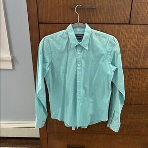 RALPH LAUREN SPORT Light Turquoise Button-Down Shirt. Size 6 Slim Fit.